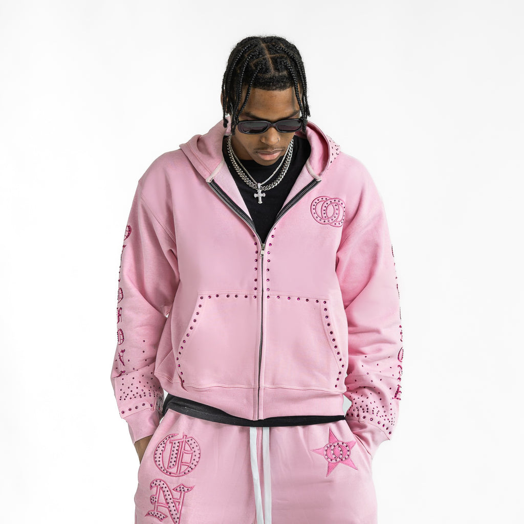 RHINESTONE ZIP UP